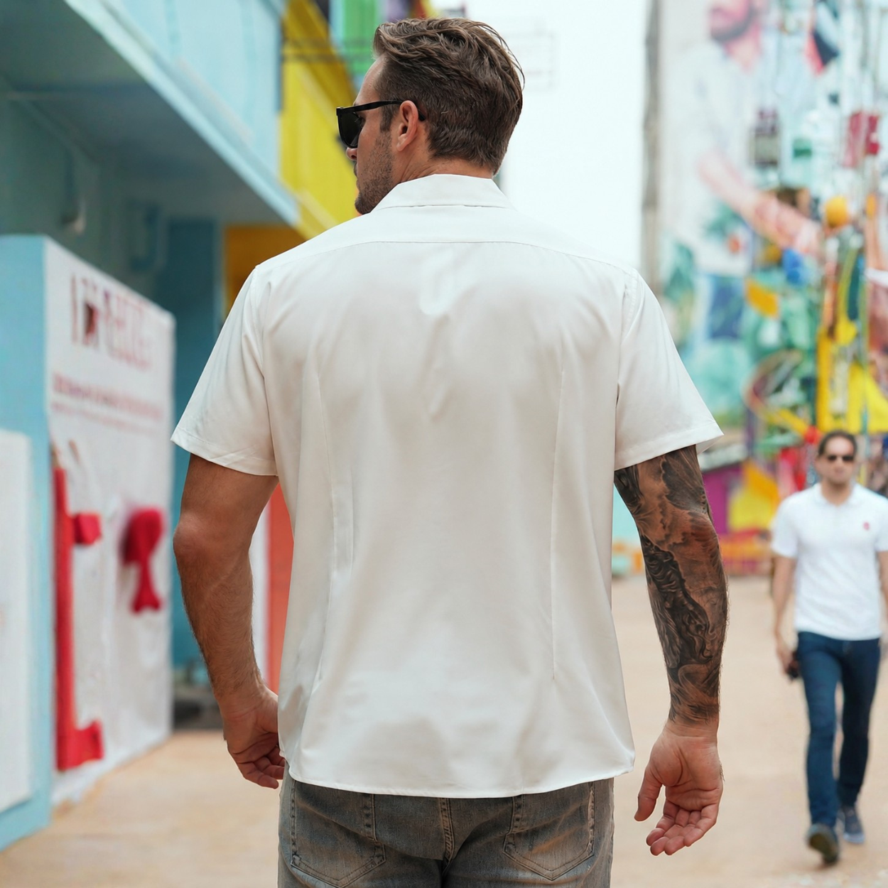Summer Beach Guayabera Button Down Shirt