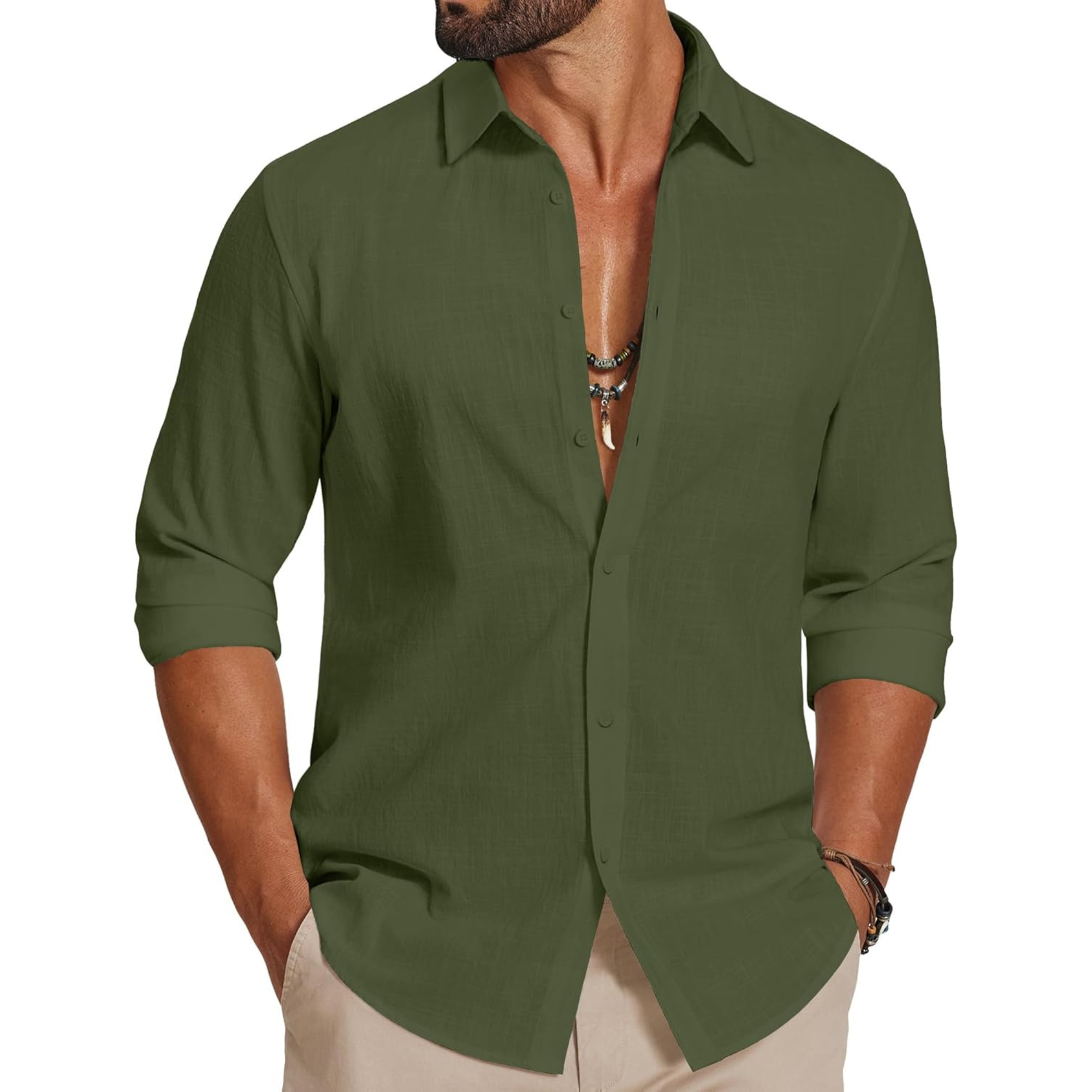 Long Sleeve Casual Linen Cotton Shirt