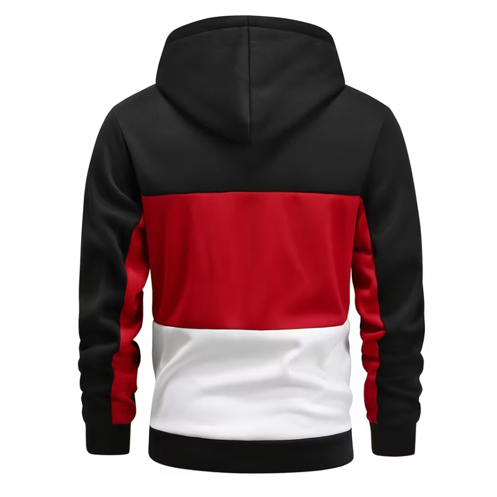Casual Color Block Pullover Hoodie With Kangaroo Pocket For Men