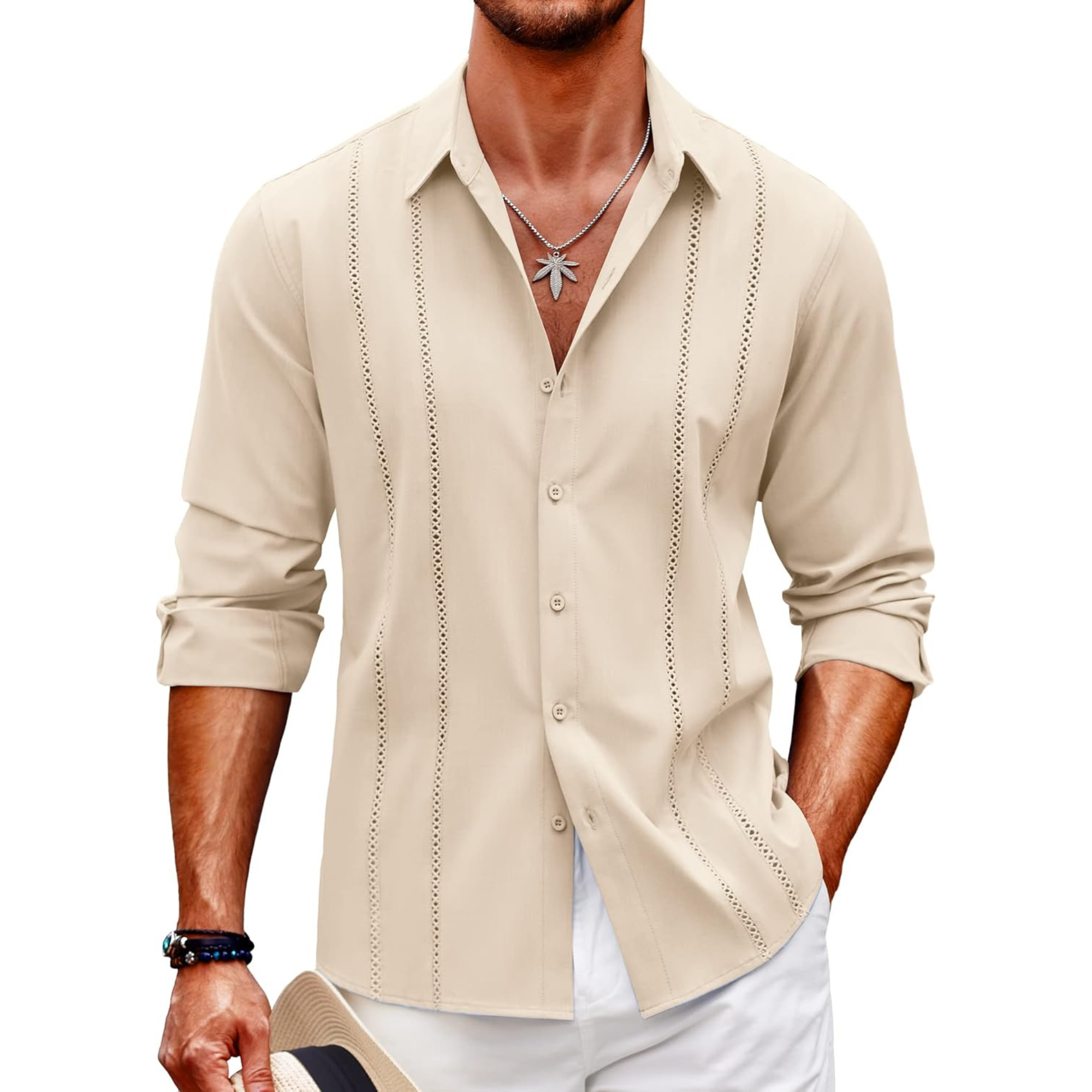 Long Sleeve Cuban Beach Button Shirt