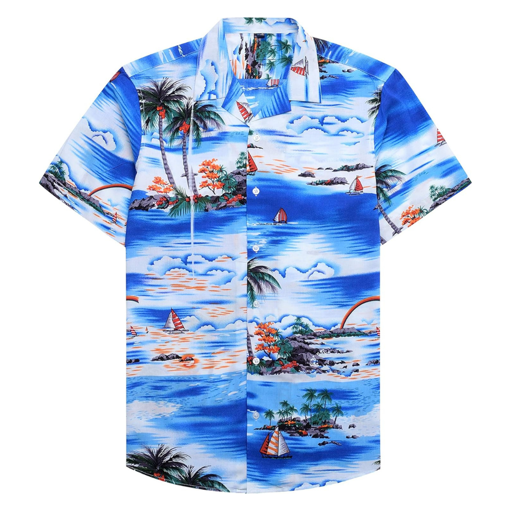 Tropical Hawaiian Casual Vacation Button Shirt