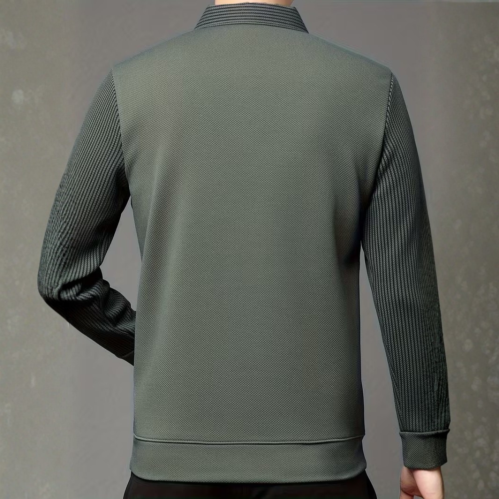 Layered Long Sleeve Shirt With Lapel For Men