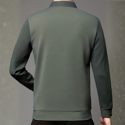 Layered Long Sleeve Shirt With Lapel For Men