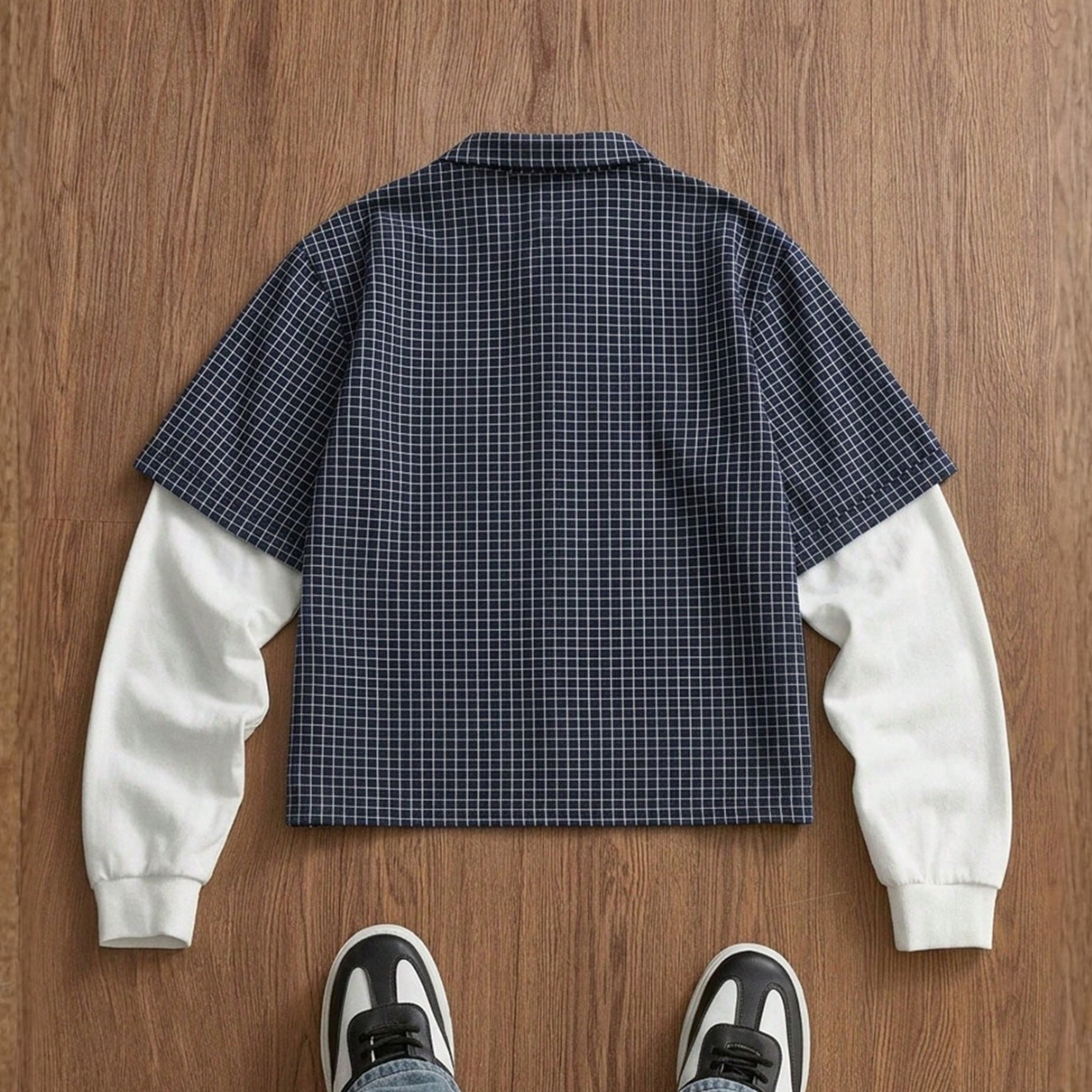 Casual Plaid Patchwork Button Up Shirt For Men