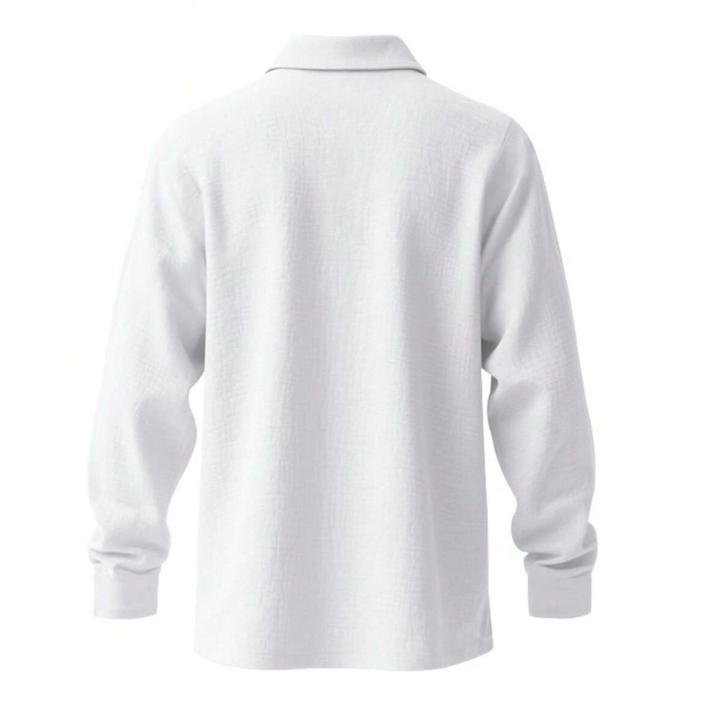 Linen Long Sleeve Polo Shirt For Spring