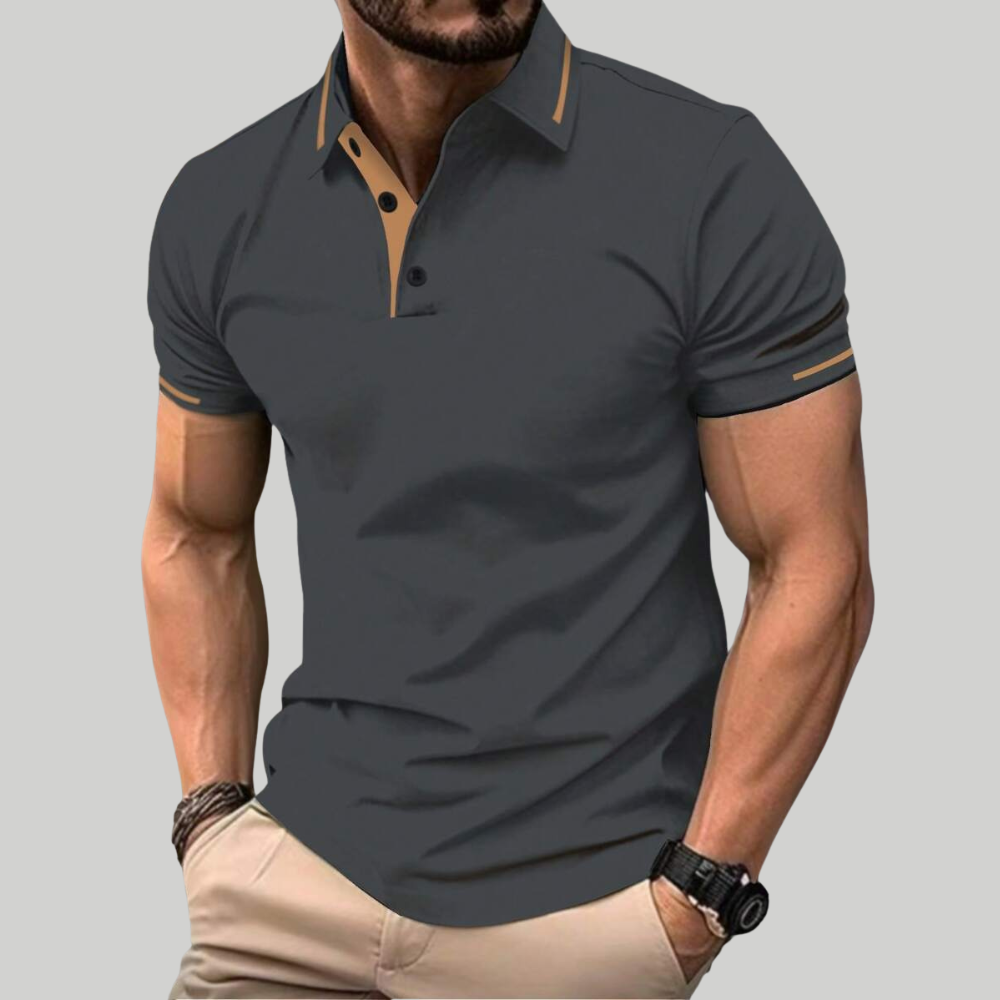 Solid Color Short Sleeve Casual Polo Shirt