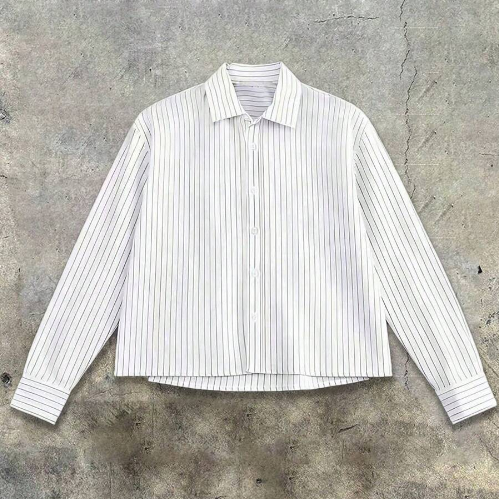 Vertical Striped Long Sleeve Casual Shirt For Men