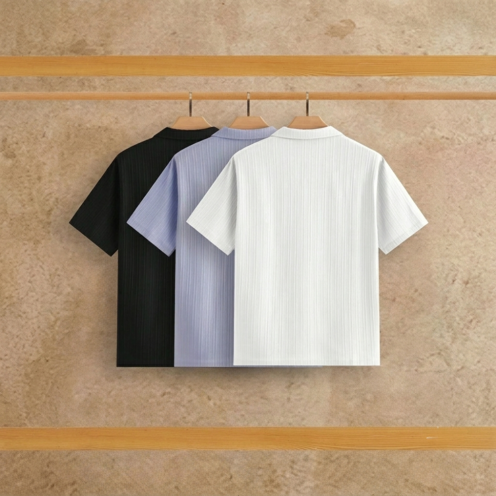 Minimalist Short Sleeve Polo Shirt Set For Men
