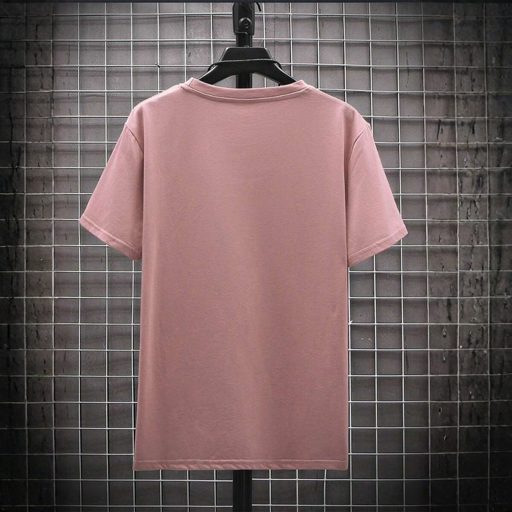 Solid Round Short Sleeve T Shirt For Men