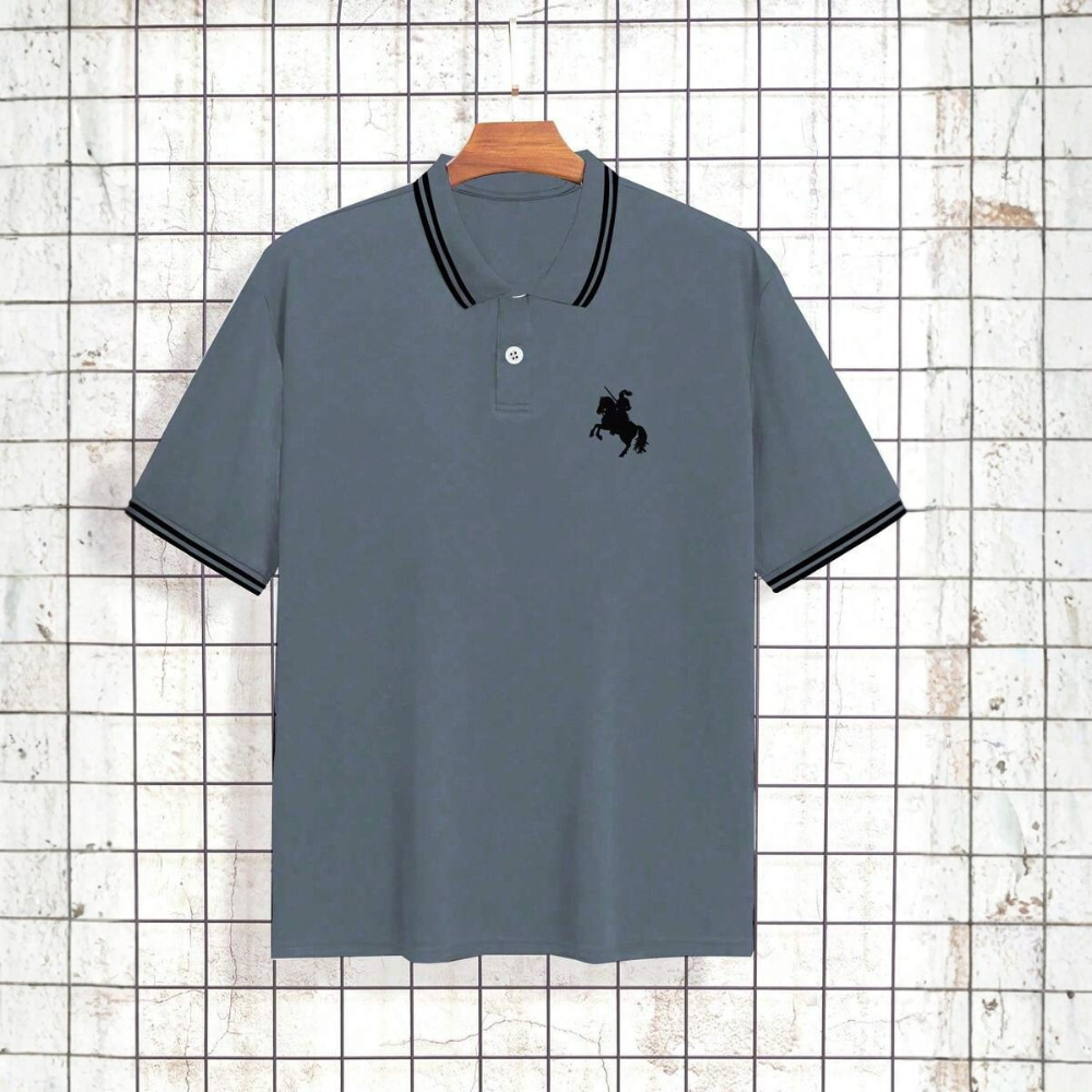 Horse Printed Casual Golf Shirt For Men