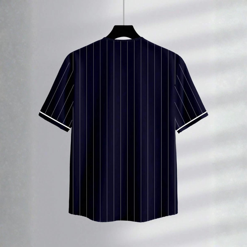 Baseball Jersey Style Print Short Sleeve Shirt For Men