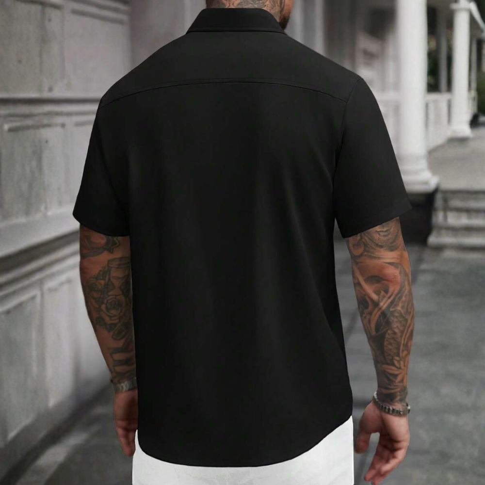 Casual Business Short Sleeve Formal Office Daily Work Shirt For Men