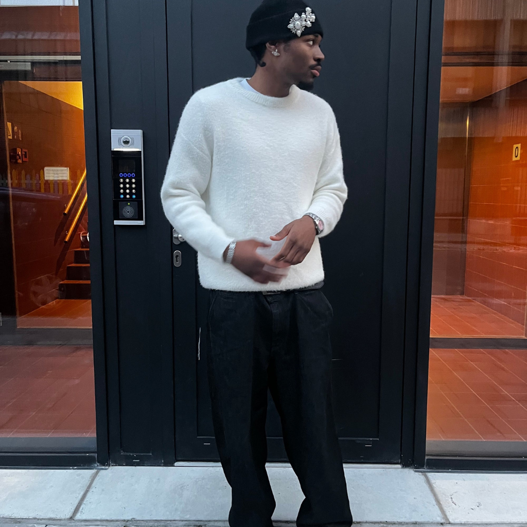 Soft Textured Mohair Knit Street Style Sweater