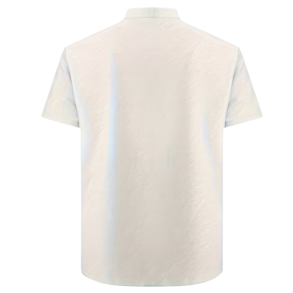 Short Sleeve Lapel Shirt With Button Detail Non Iron Finish For Men