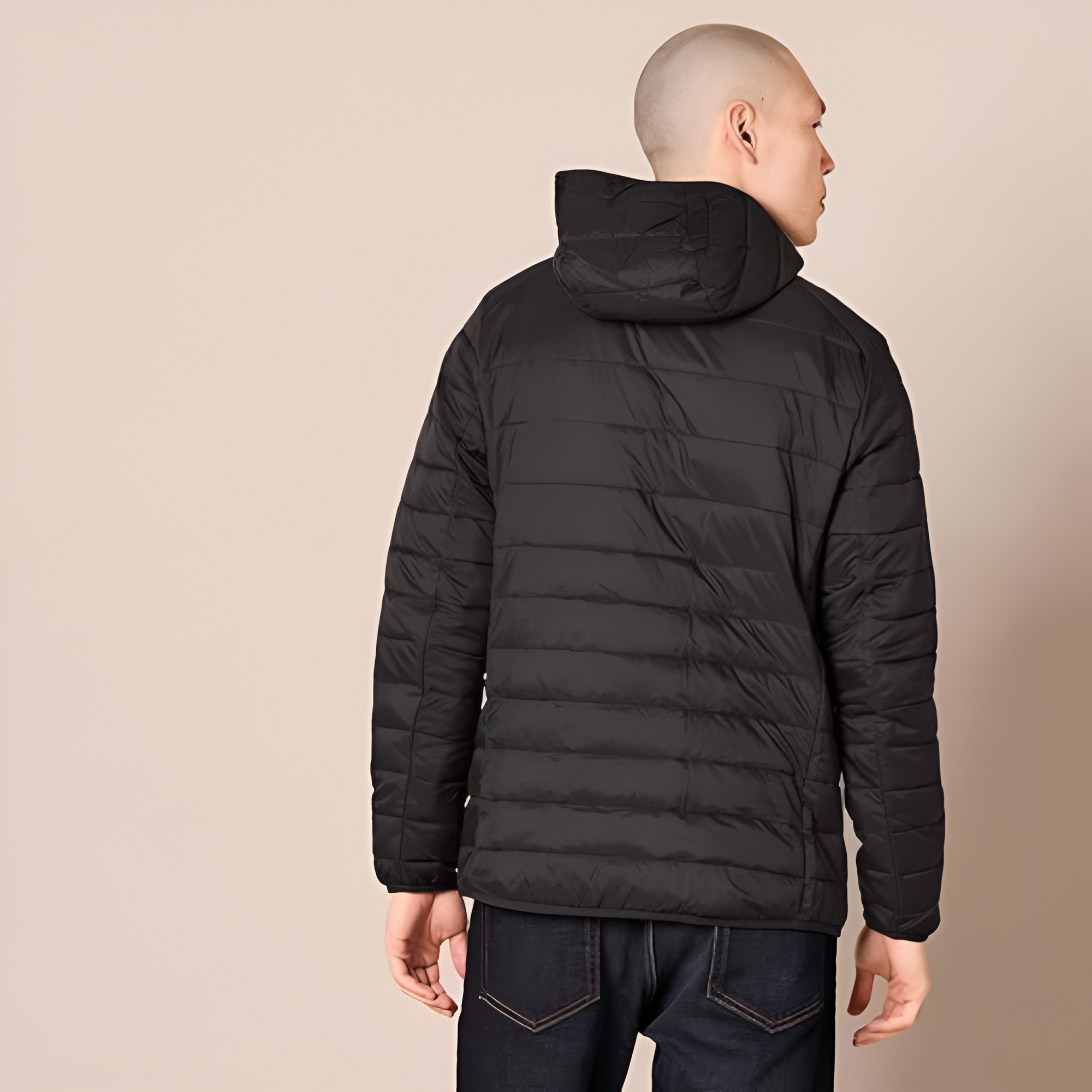 Men's Lightweight Water-Resistant Packable Hooded Puffer Jacket 