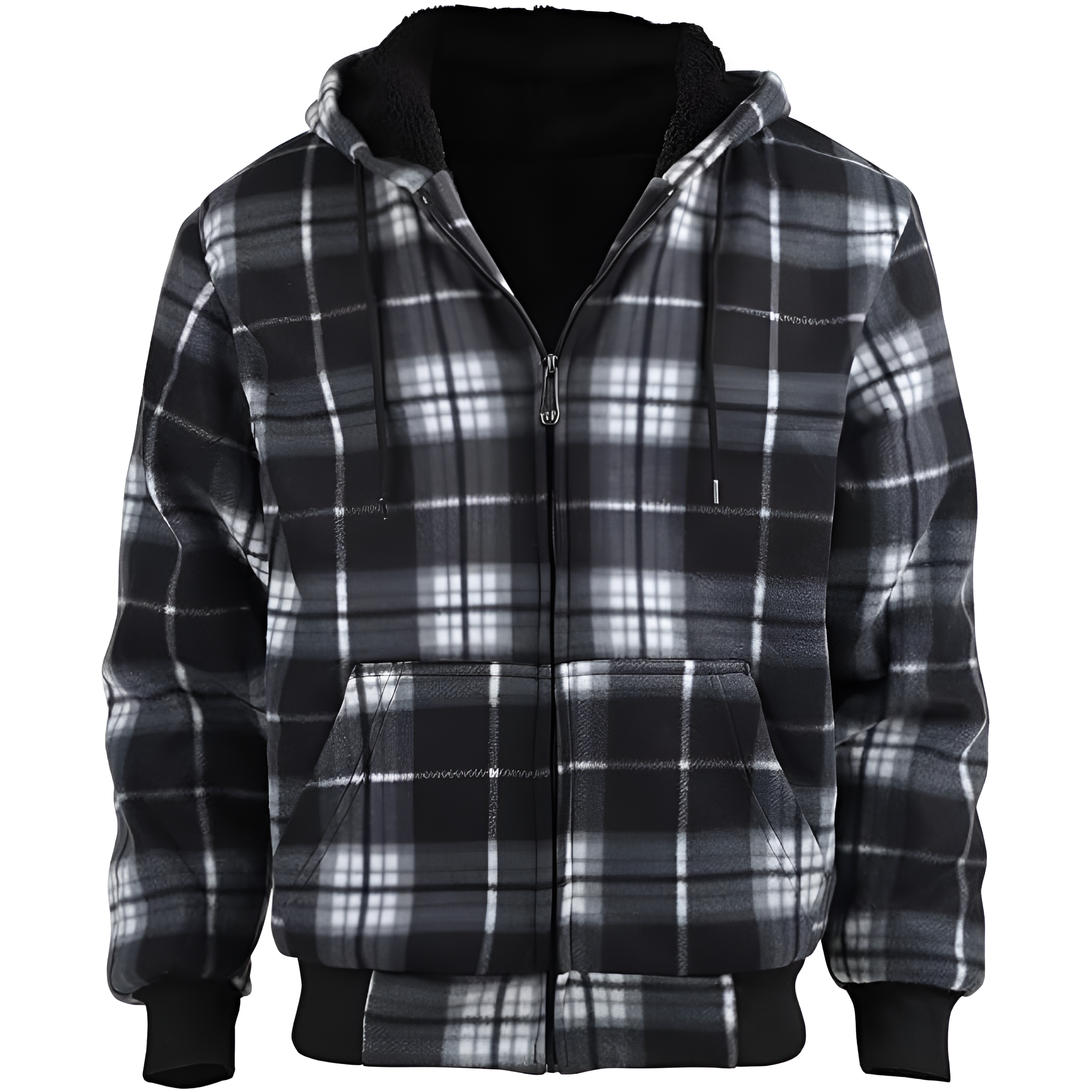  Winter Heavy Warm Sherpa Lined Fleece Plaid Flannel Jacket 