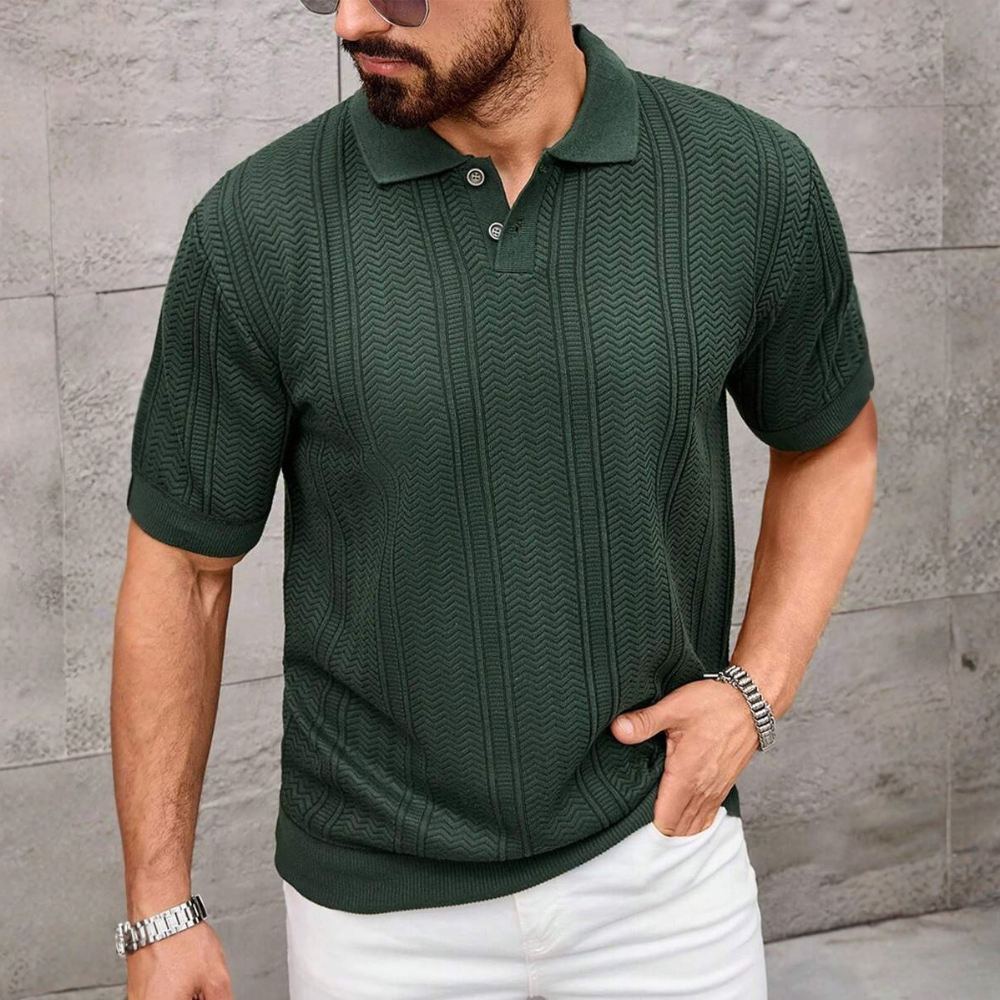 Plus Size Men Short Sleeve Knitted Sweater Top, Summer Easter