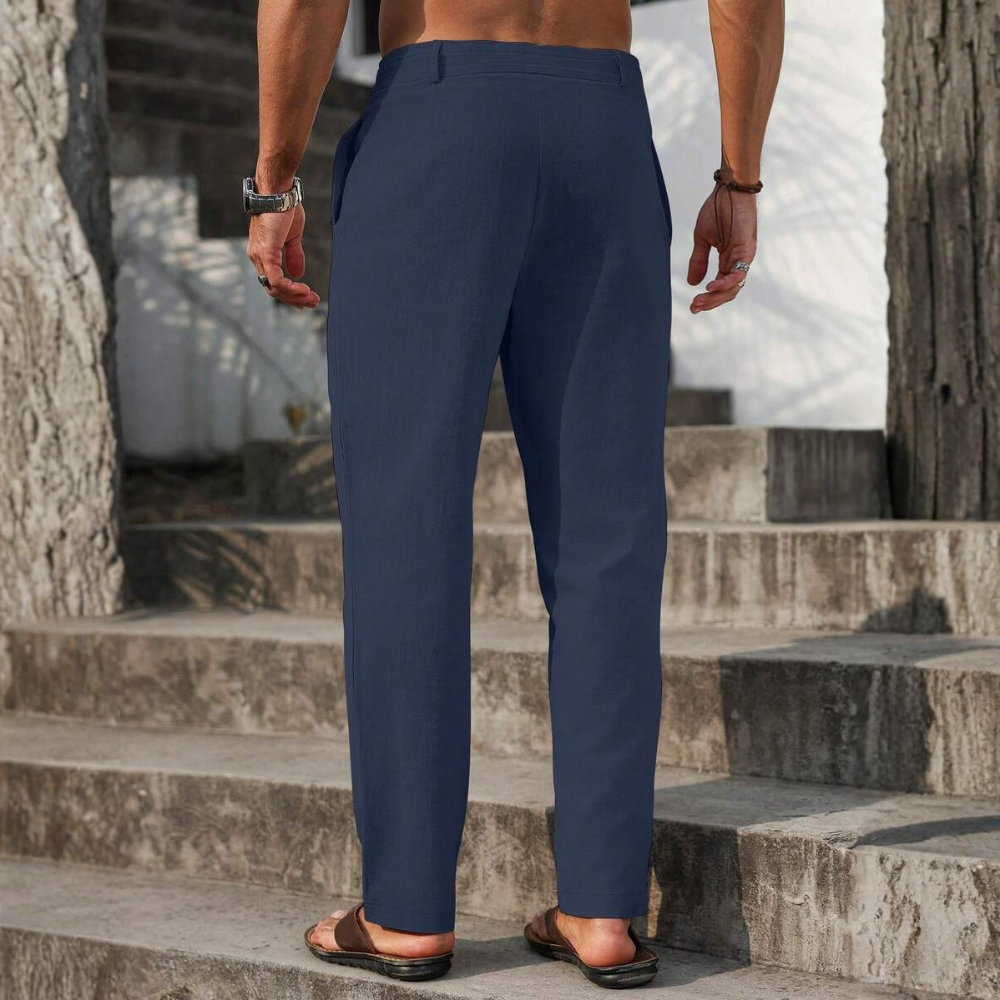 Solid Drawstring Tapered Pants For Men