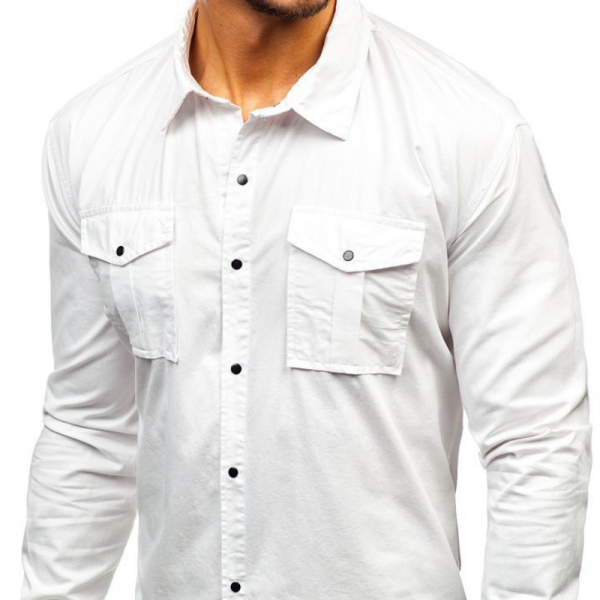 Men's dual-pocket cotton long sleeve shirt – Shirts In Style