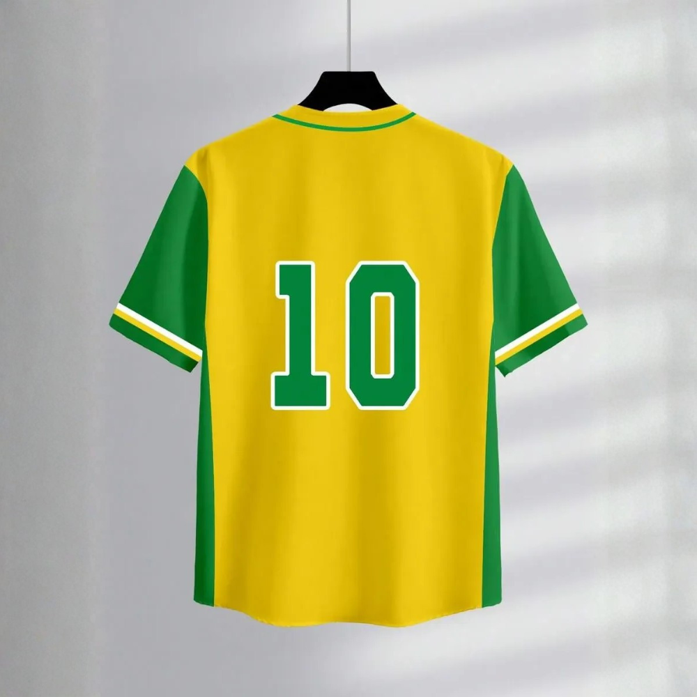 Baseball Jersey Style Print Short Sleeve Shirt For Men