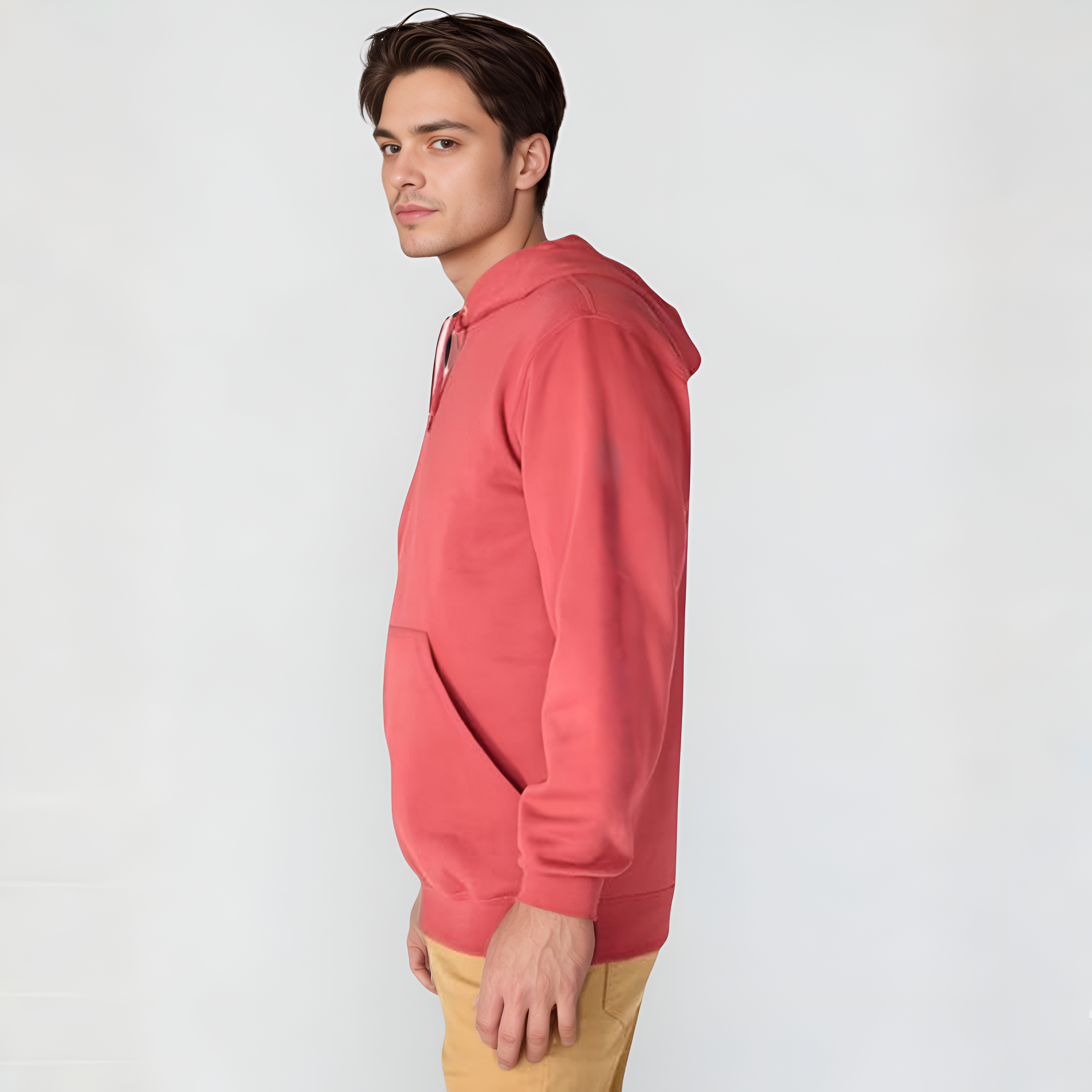 Midweight Pullover Hoodie with Graphic Logo Sleeve