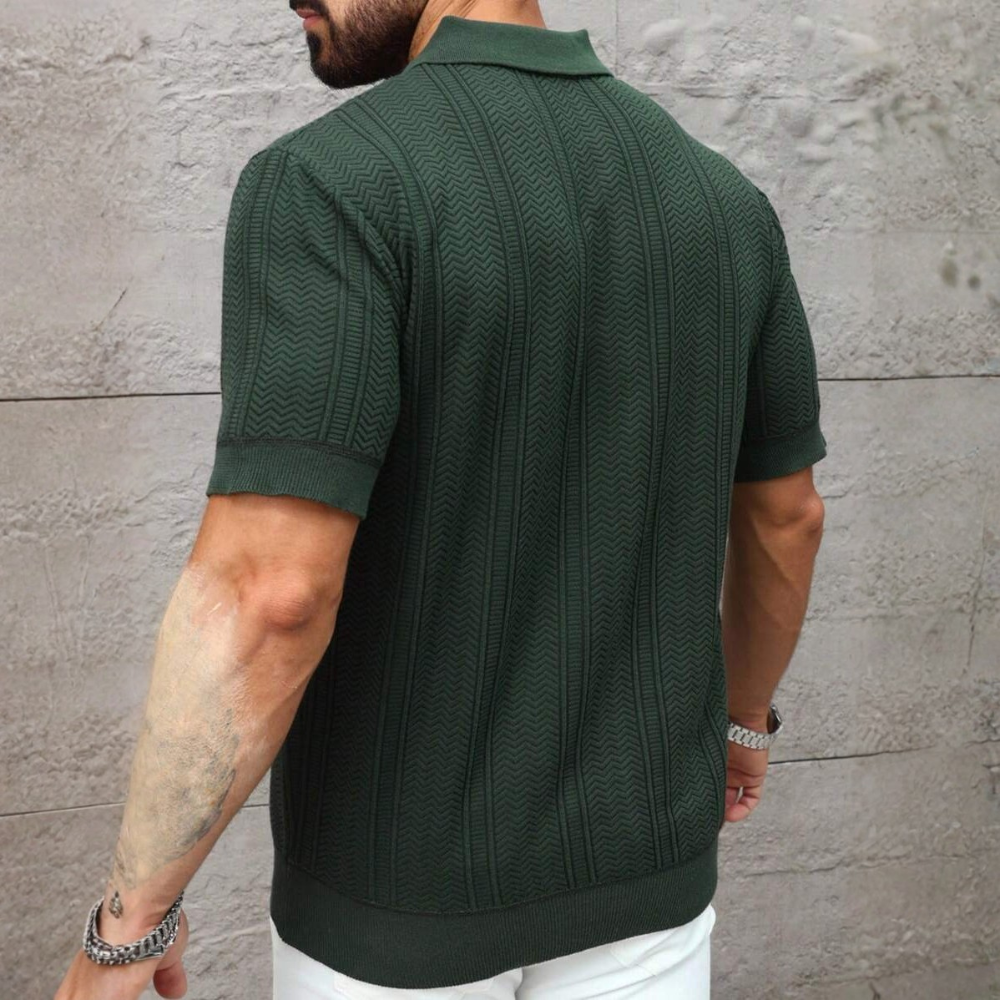 Plus Size Men Short Sleeve Knitted Sweater Top, Summer Easter