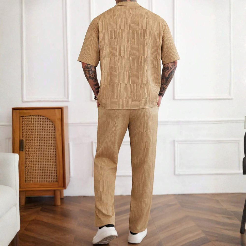 Short Sleeve Shirt And Long Pants Set For Men