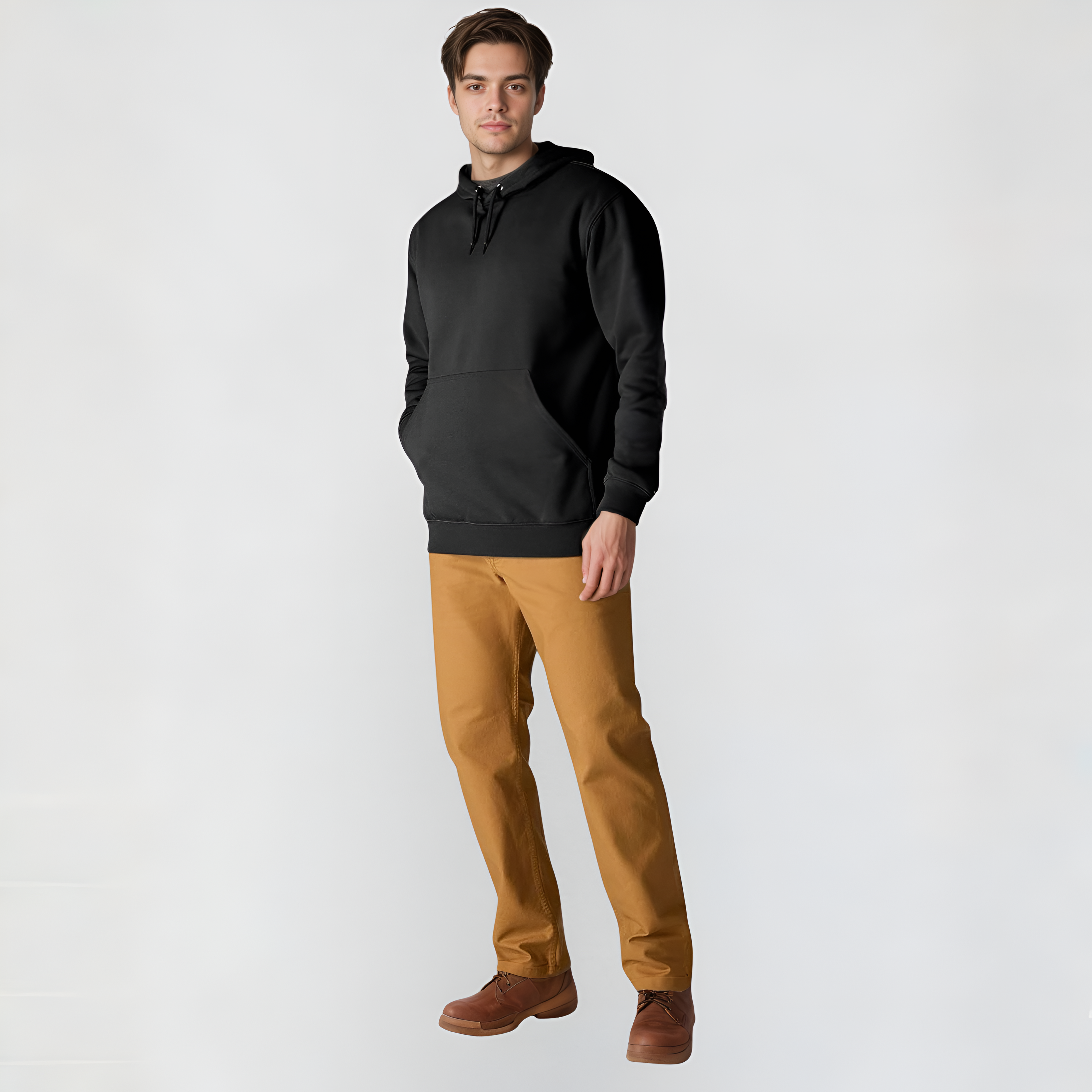 Midweight Pullover Hoodie with Graphic Logo Sleeve