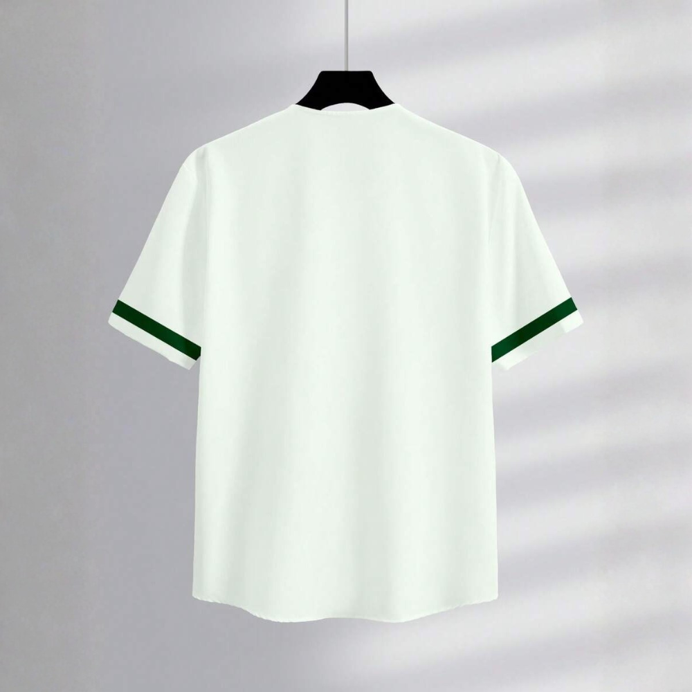 Baseball Jersey Style Print Short Sleeve Shirt For Men