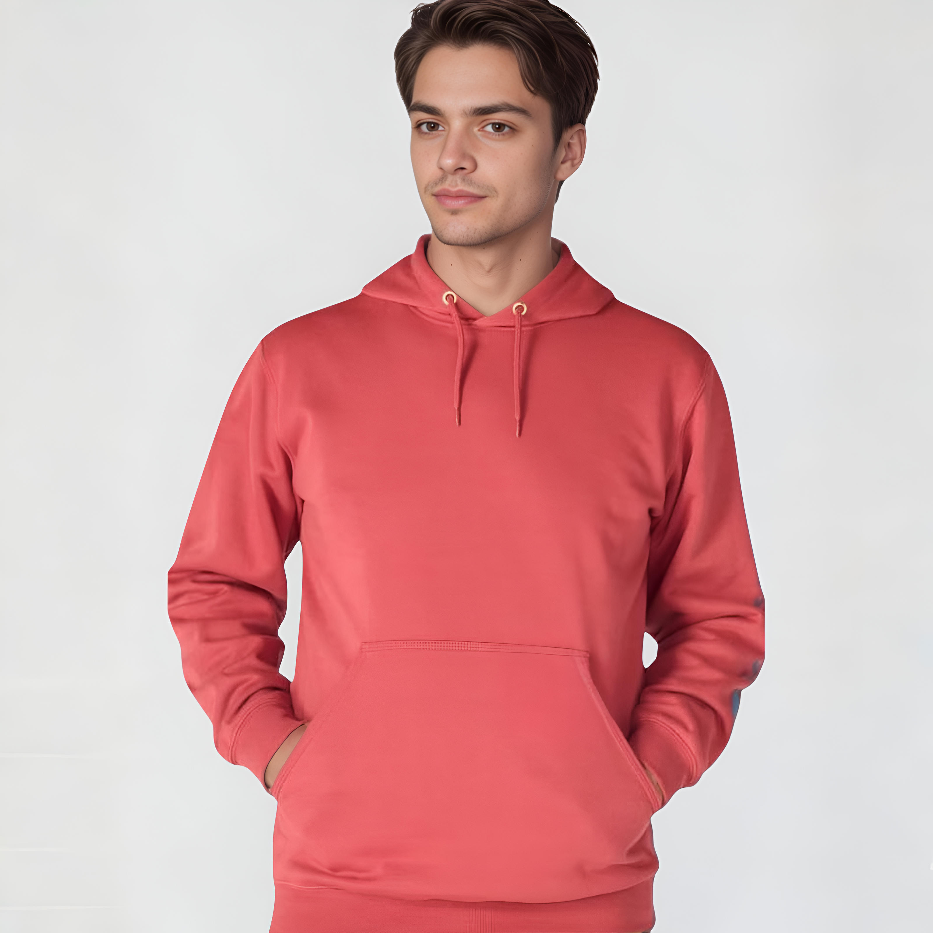 Midweight Pullover Hoodie with Graphic Logo Sleeve