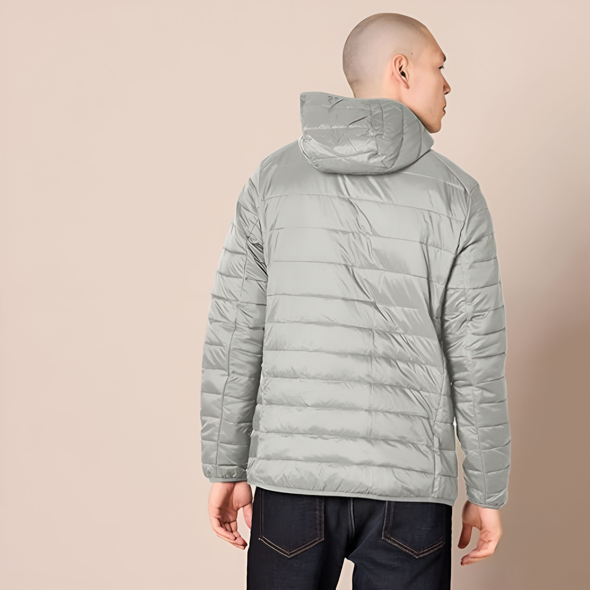 Men's Lightweight Water-Resistant Packable Hooded Puffer Jacket 