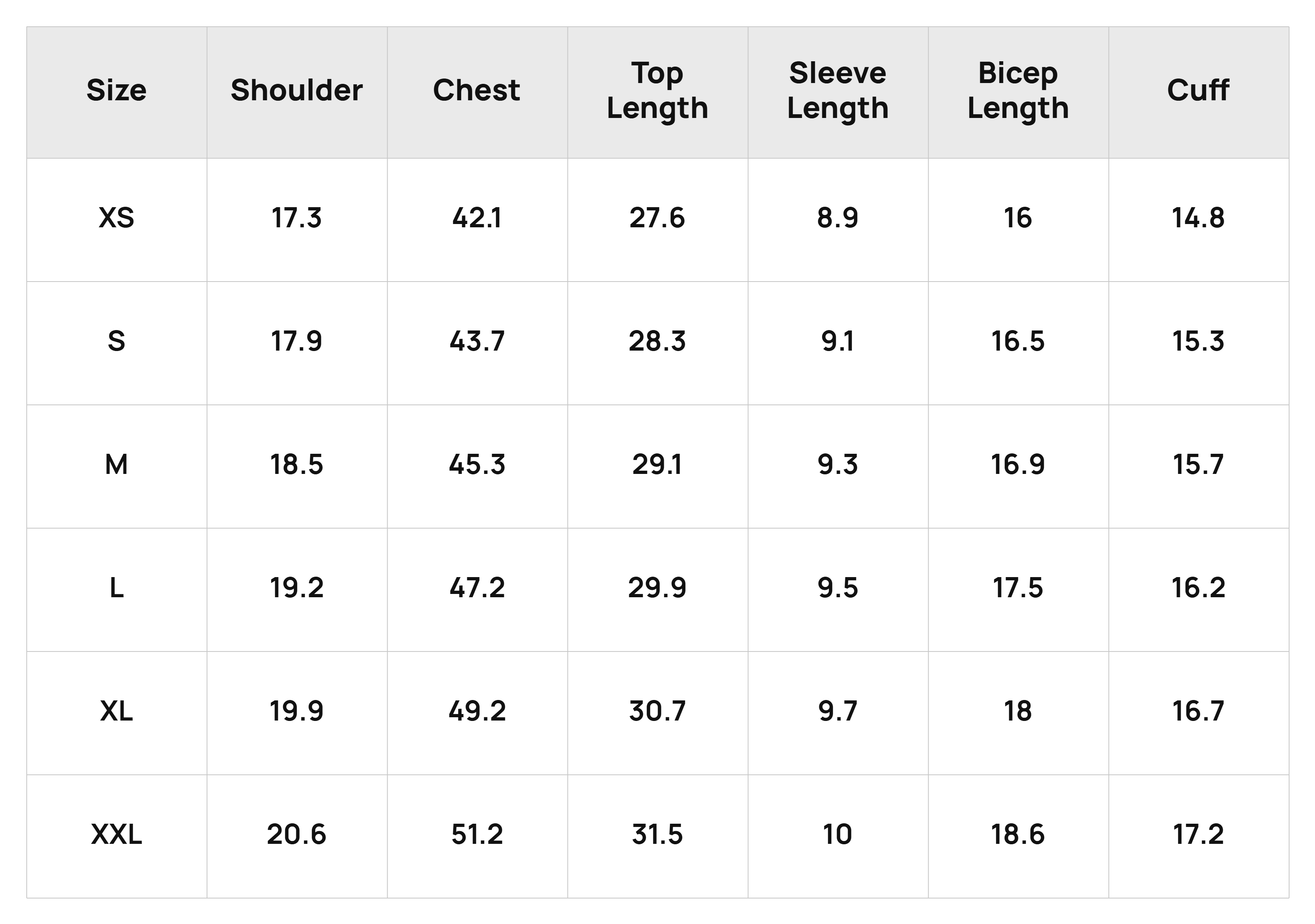 Size Chart