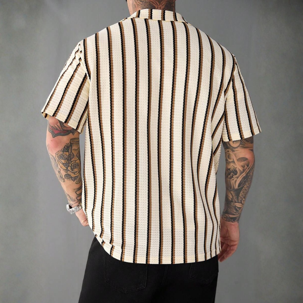 Casual Knit Jacquard Versatile Loose Shirt For Men