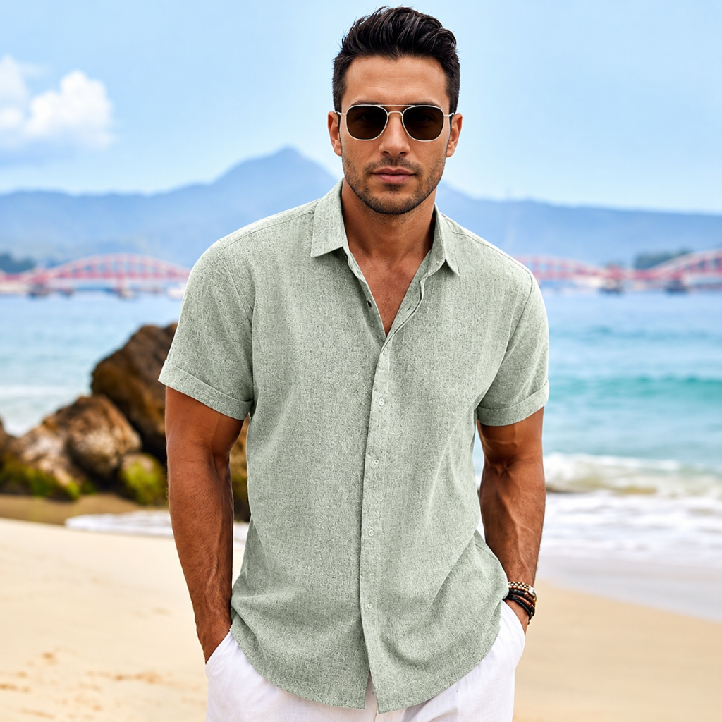 Casual Summer Wear Short Sleeve Button Down Shirts For Men
