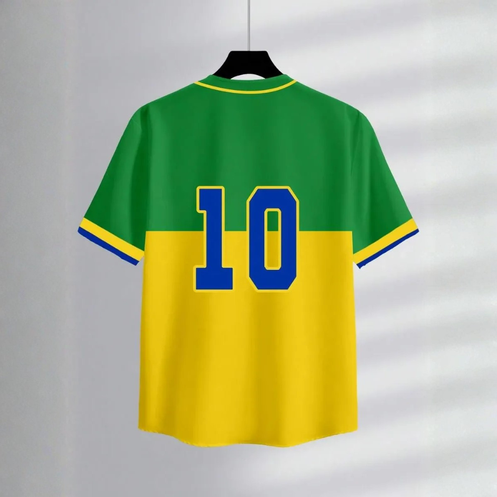 Baseball Jersey Style Print Short Sleeve Shirt For Men
