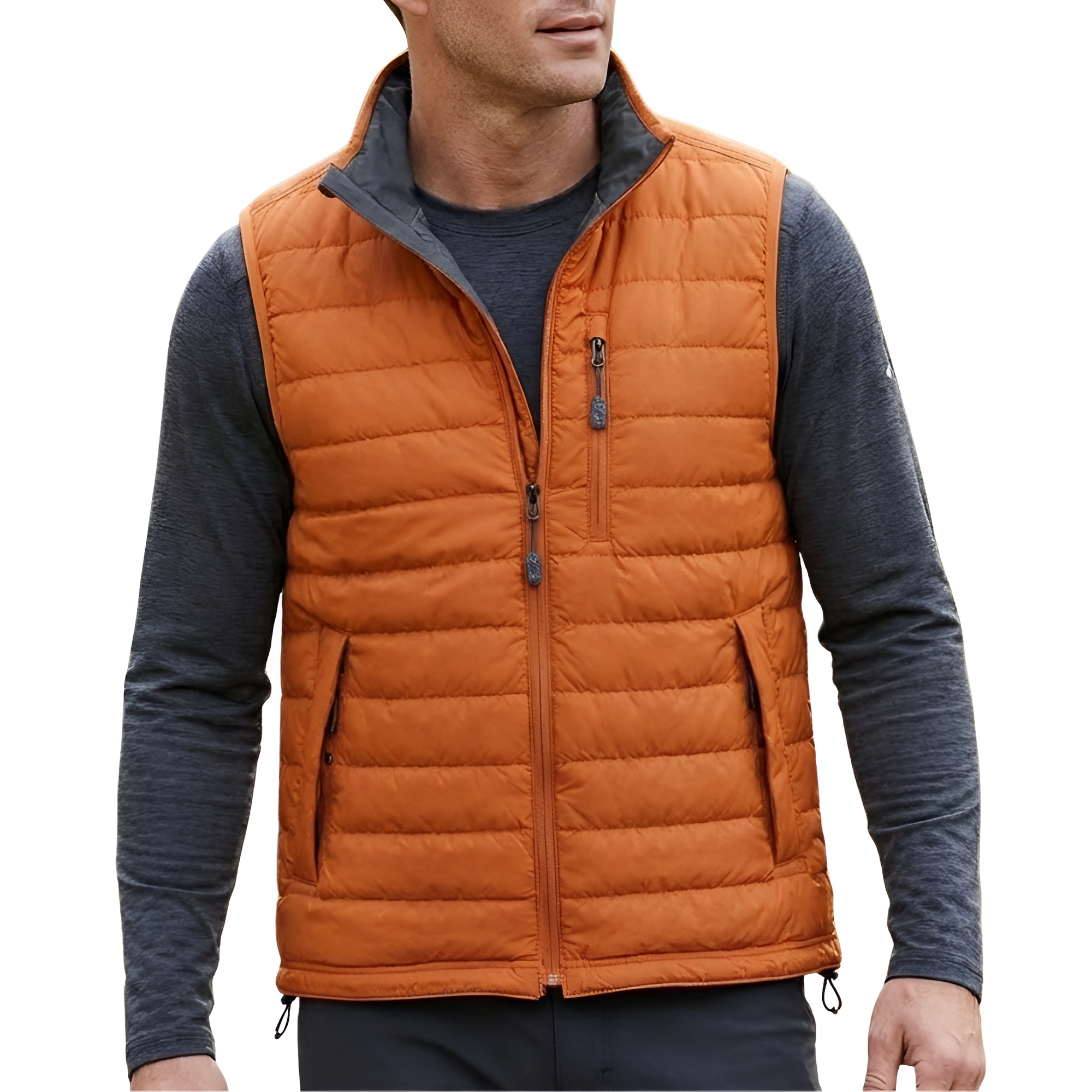 Lightweight Insulated Quilted Zip Front Outdoor Vest