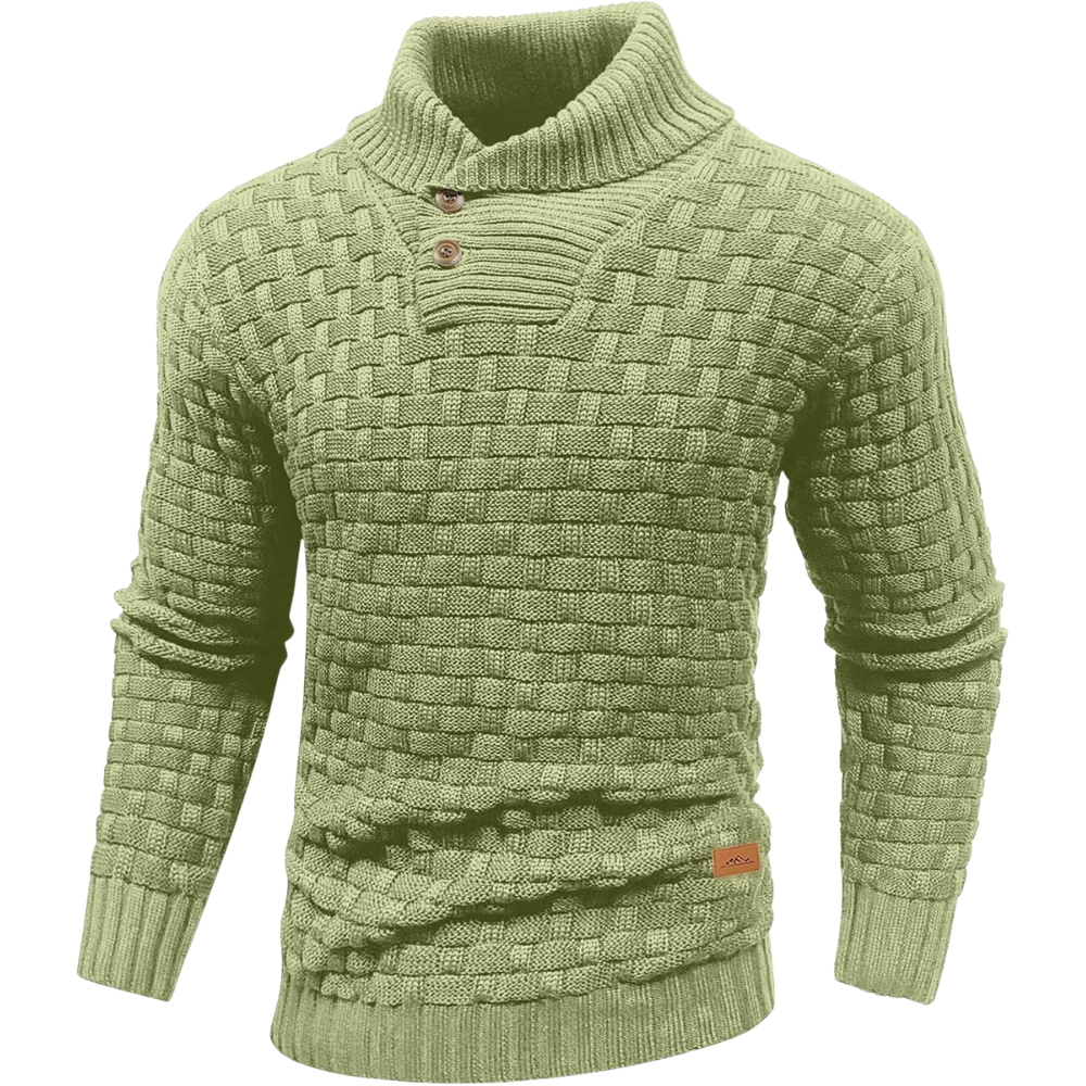 Mens Casual Pullover Fall Winter Turtleneck Cable Knit v Neck Fisherman Waffle Sweater