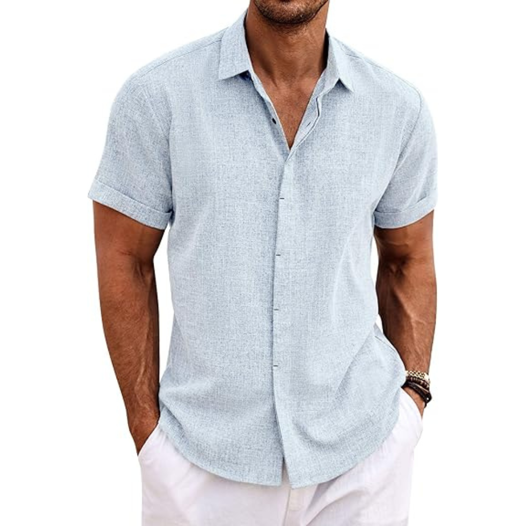 Casual Summer Wear Short Sleeve Button Down Shirts For Men