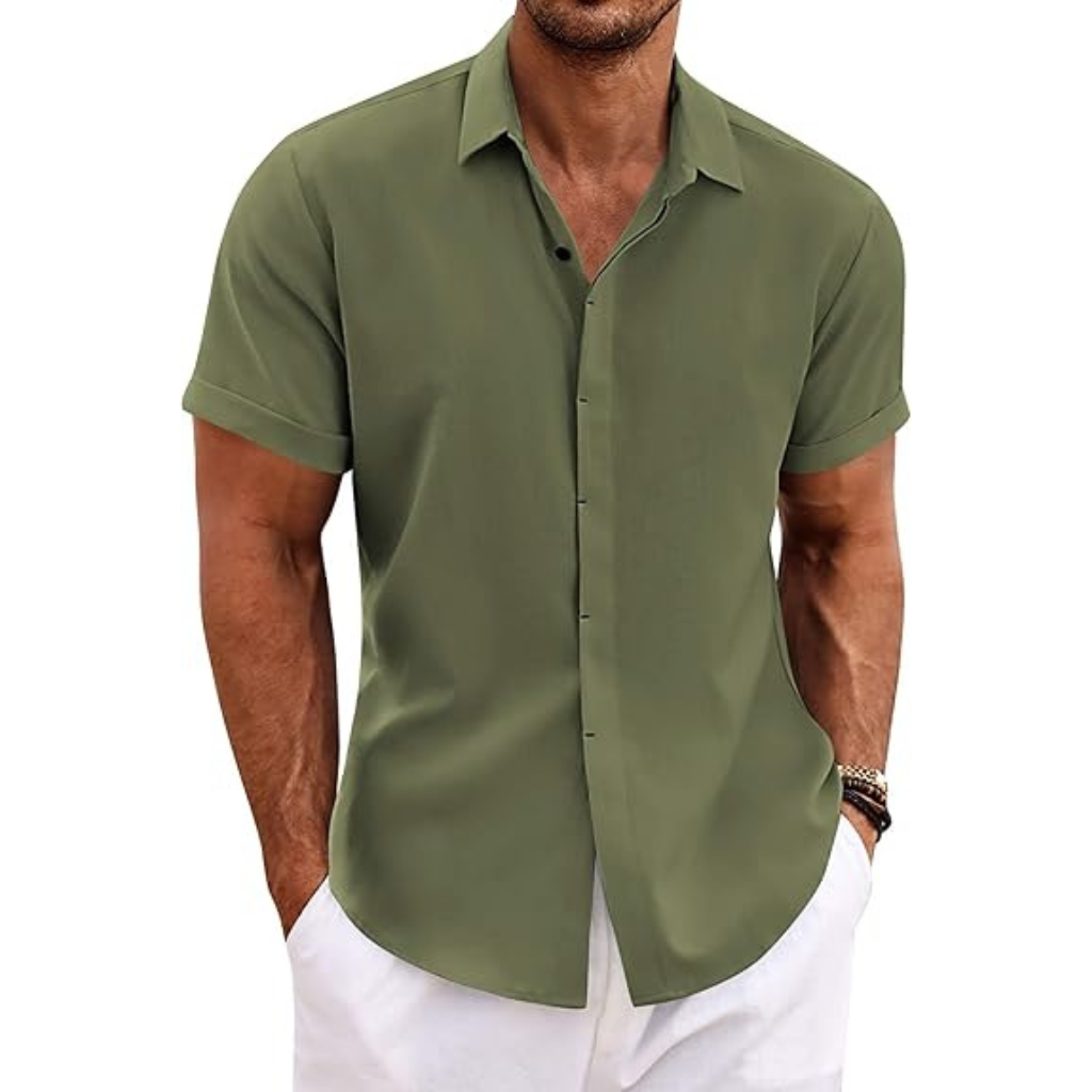 Casual Summer Wear Short Sleeve Button Down Shirts For Men