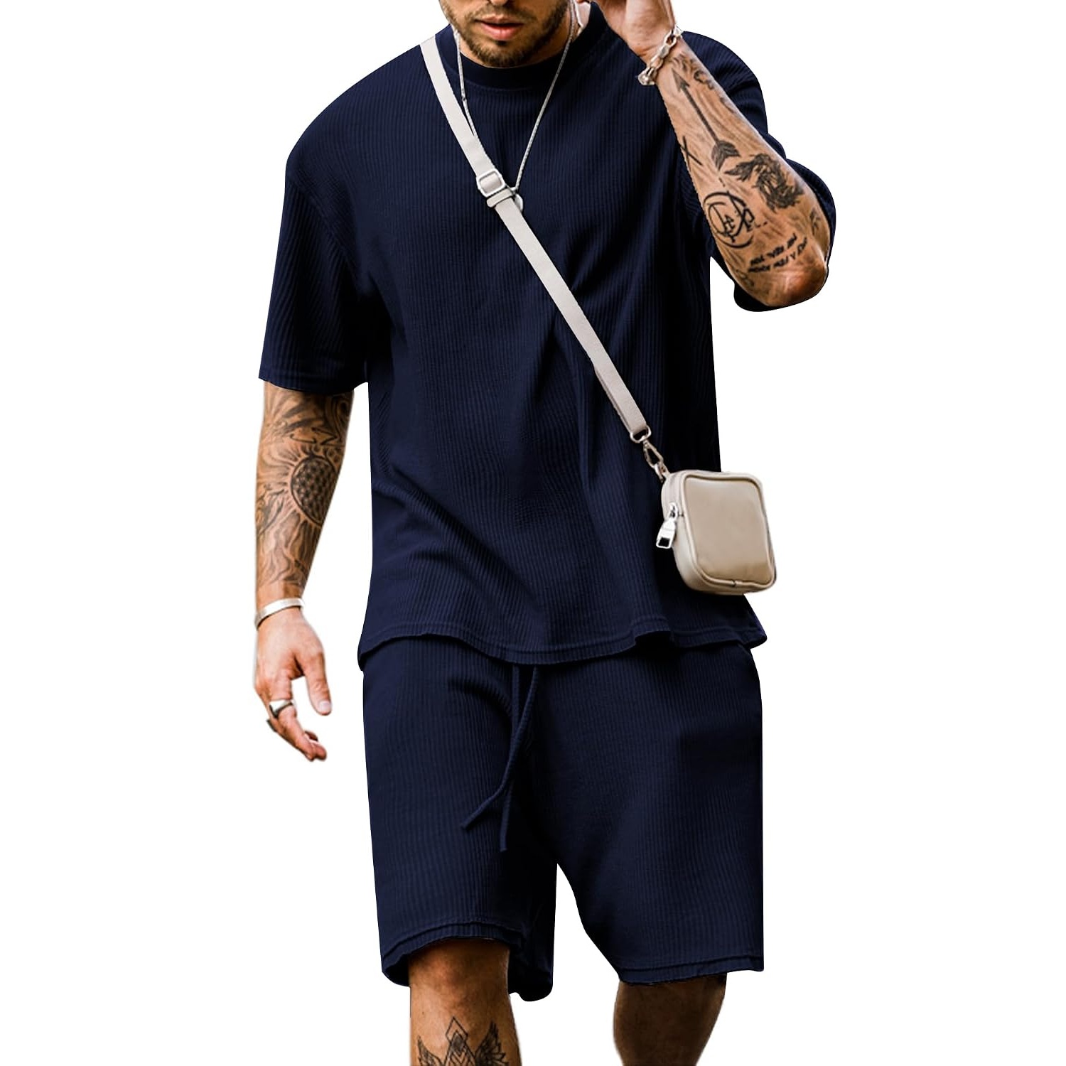 Casual Summer Shorts And Shirt Set For Men