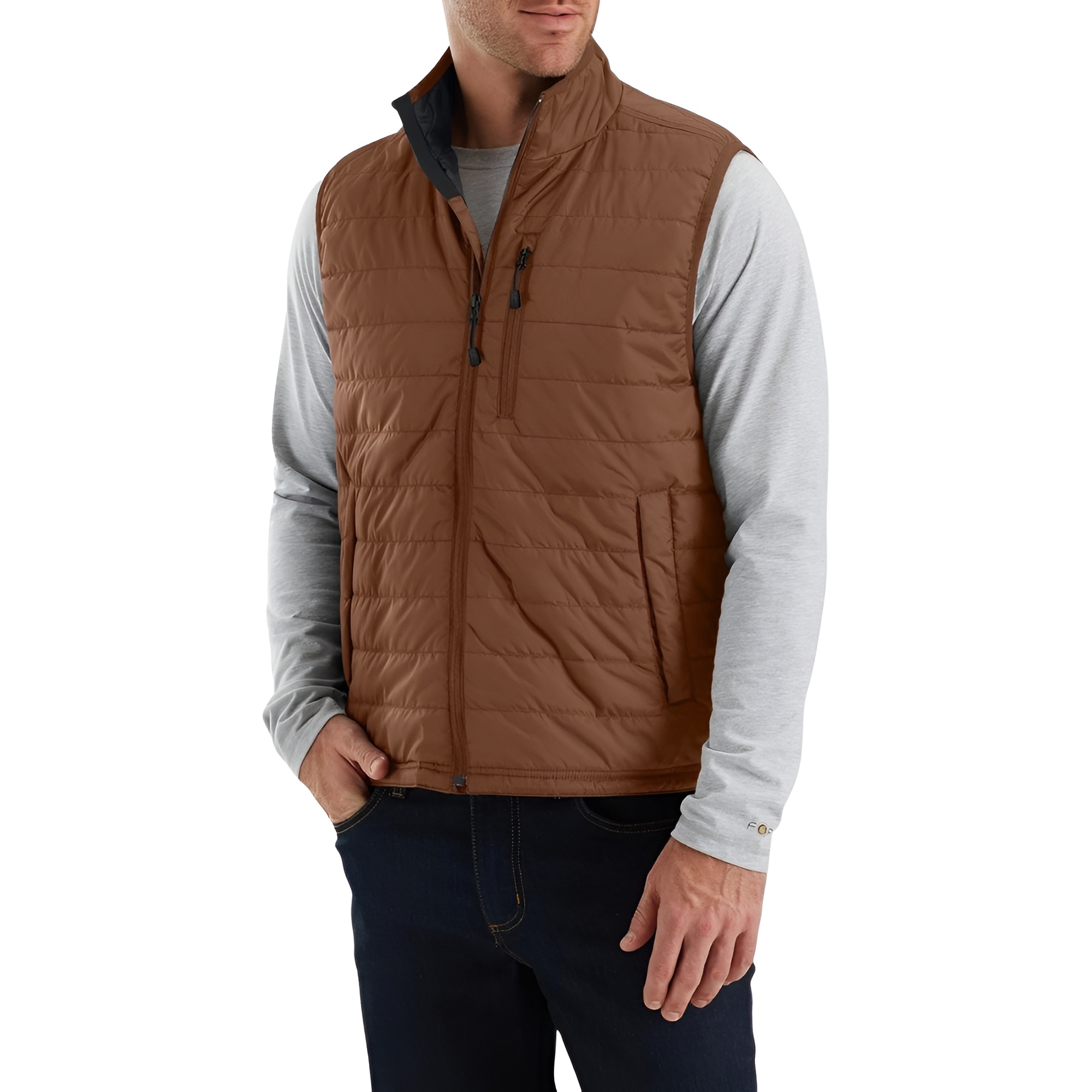 Lightweight Insulated Quilted Zip Front Outdoor Vest