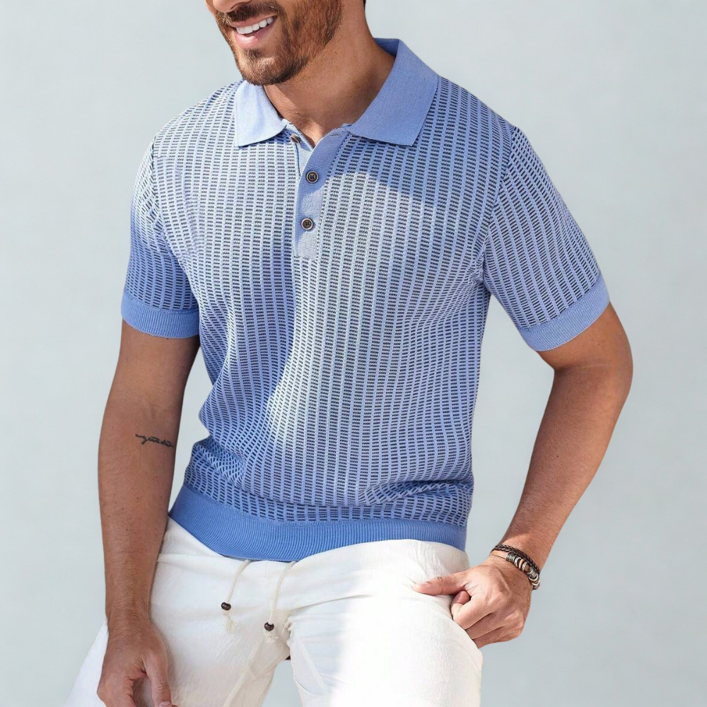 Plus Size Men Short Sleeve Knitted Sweater Top, Summer Easter