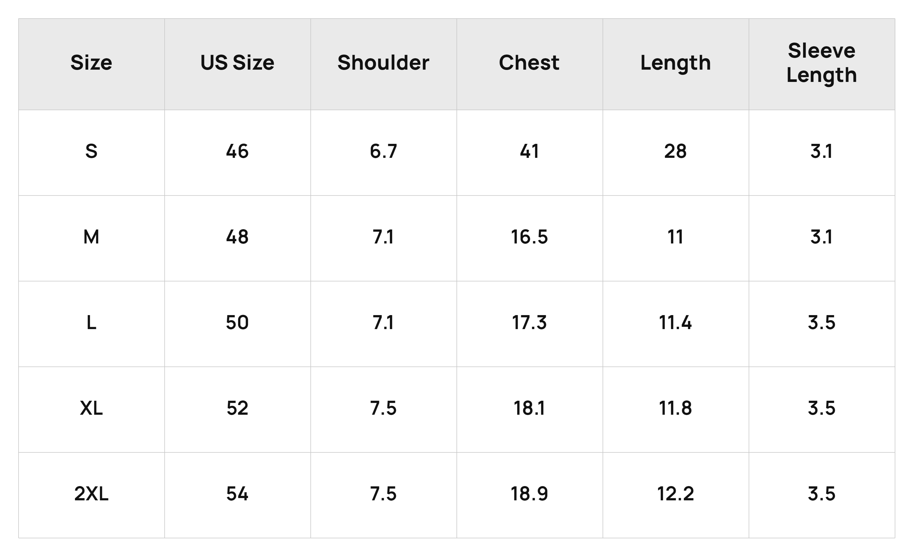 Size Chart
