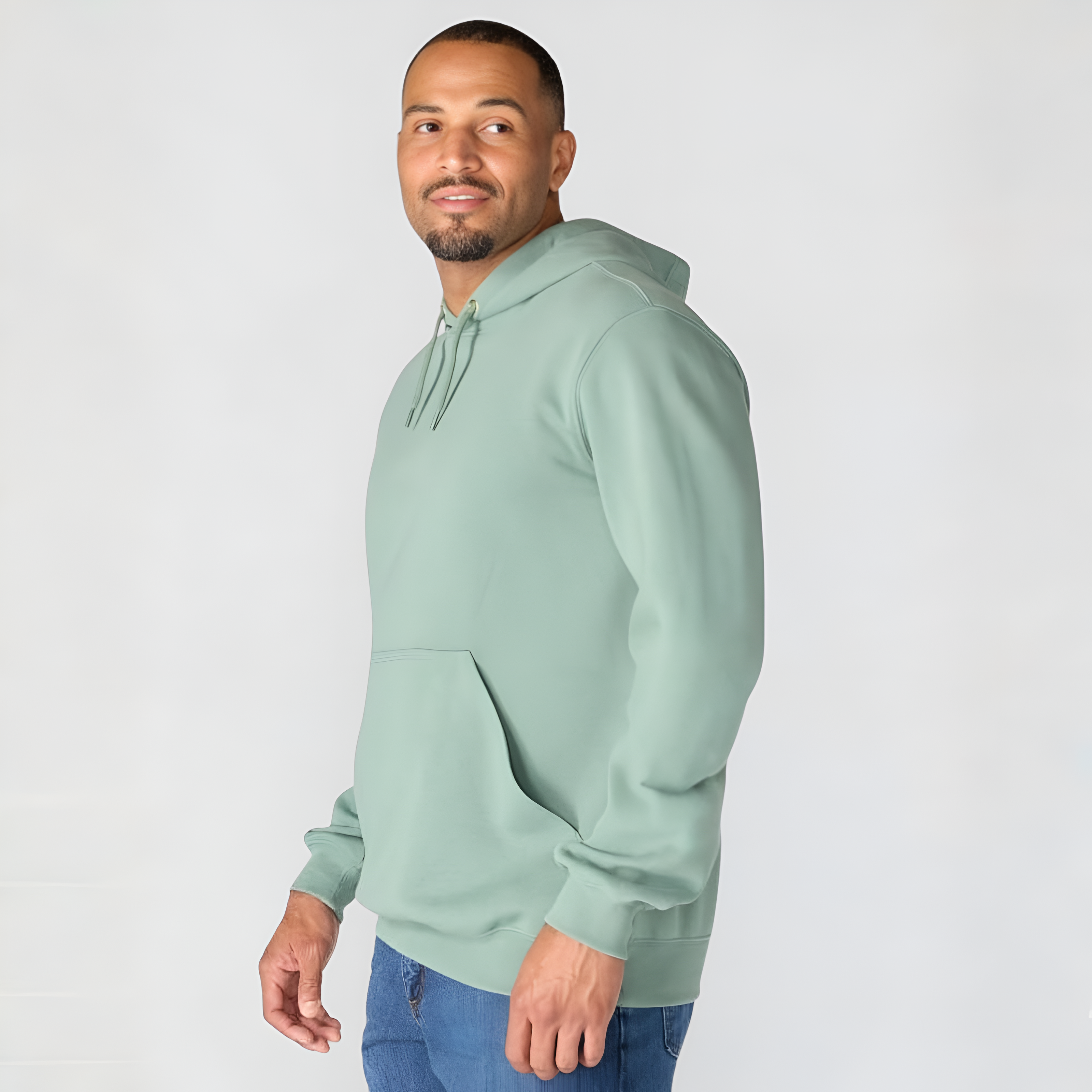 Midweight Pullover Hoodie with Graphic Logo Sleeve