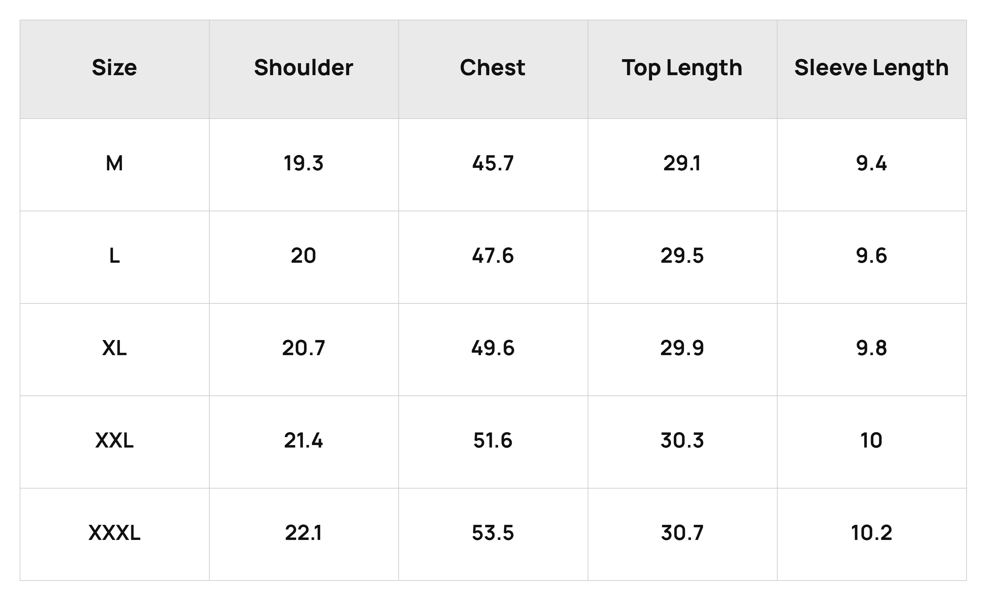 Size Chart