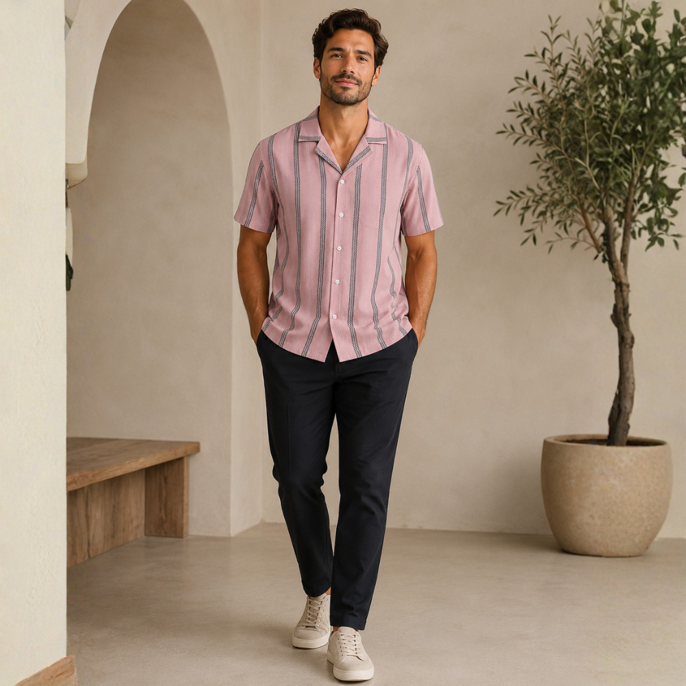 Casual Knit Jacquard Versatile Loose Shirt For Men