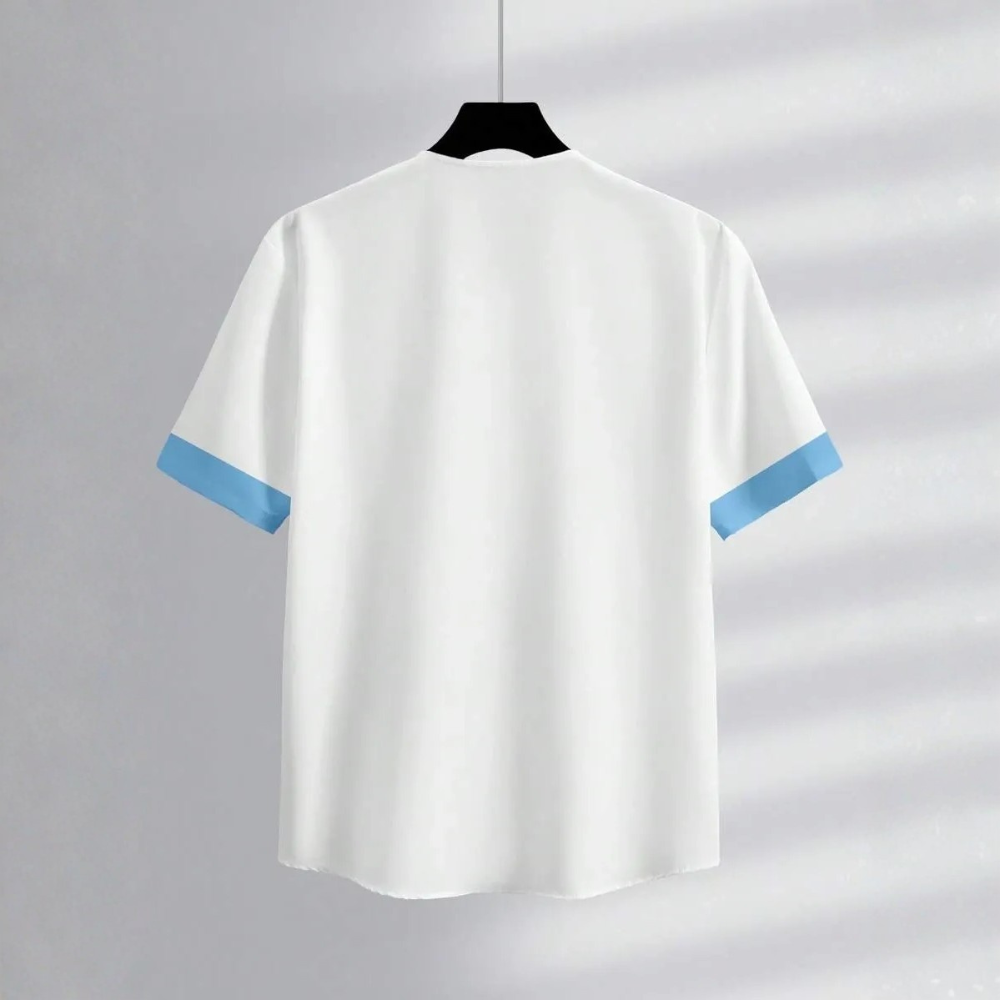 Baseball Jersey Style Print Short Sleeve Shirt For Men