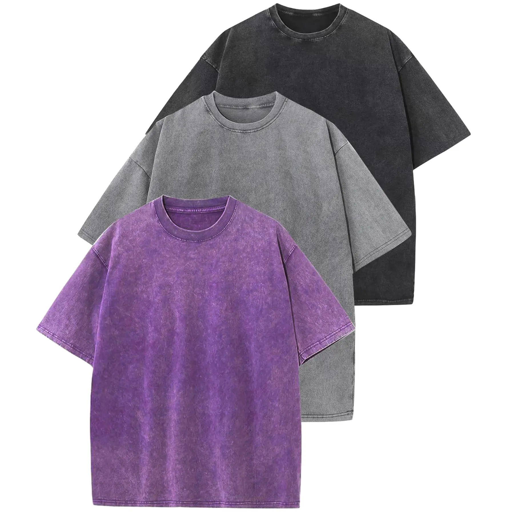 Pack Of 3 Oversized Loose Short Sleeve Summer Tshirts