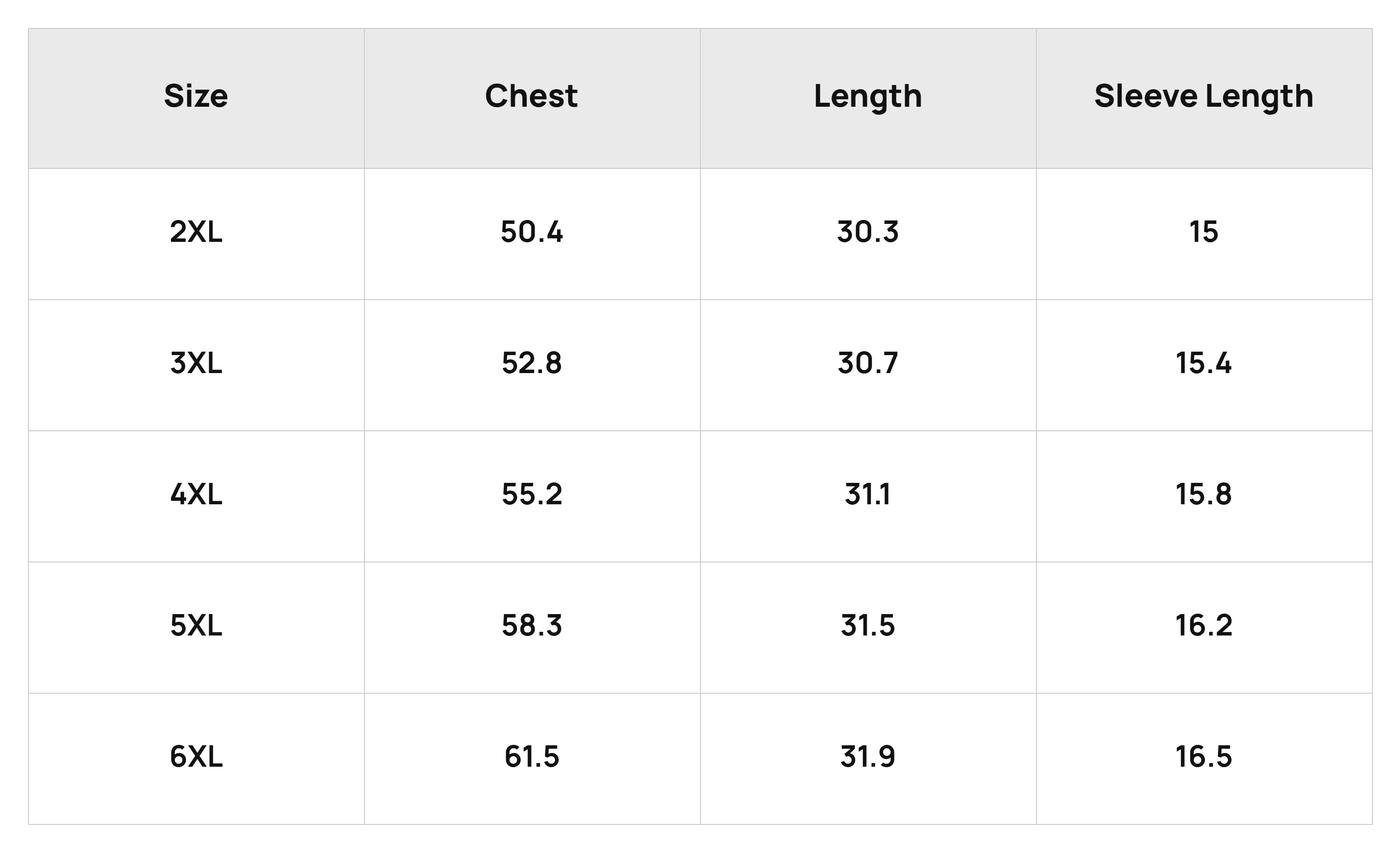 Size Chart