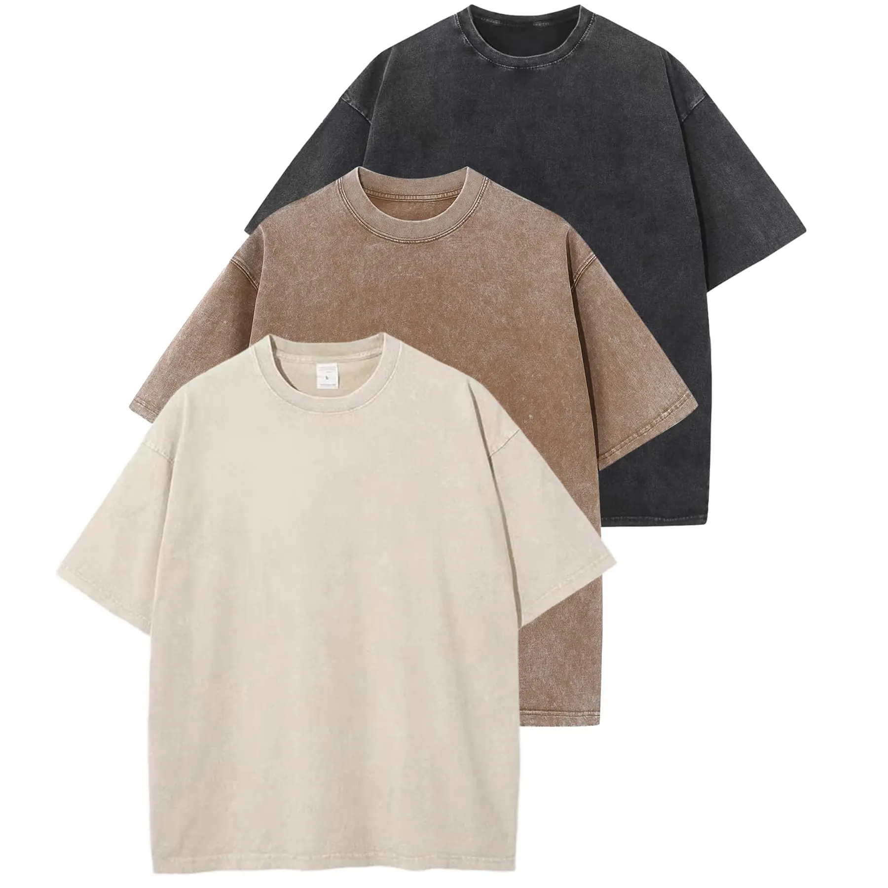 Pack Of 3 Oversized Loose Short Sleeve Summer Tshirts